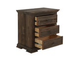 3 Drawer Nightstand - Solid Wood Desire Nightstand in Deep Brown
