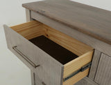 6 Drawer Dresser with Metal Handles | Ridge Light Gray & Brown