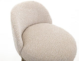 Barstool 24" | Upholstered Snow Collection Stool with Ivory Fabric