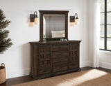 Desire Collection Mirror - Elegant Wood Frame with Deep Brown Finish