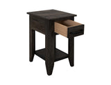 1 Drawer 1 Shelf Chairside Table Dark Teak Occasional Tables