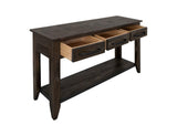 3 Drawer 1 Shelf Sofa Table - Dark Teak Occasional Table