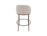 Barstool 24" | Upholstered Snow Collection Stool with Ivory Fabric