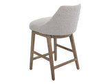 Emma Wooden Frame Barstool 24" - Modern Upholstered Bar Stool
