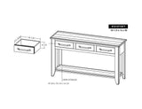 3 Drawer 1 Shelf Sofa Table - Dark Teak Occasional Table