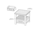 1 Drawer End Table - Dutton Rustic Cottage Style Wood Furniture