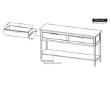 Dark Mita 2 Drawer Sofa Table - Transitional Wood & Metal Design