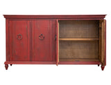4 Doors Capri Console - Rustic Hand-Distressed Wood Furniture