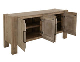 4 Door Melina Wood Console - Luma Sand-Brown Storage Furniture