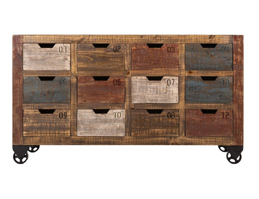 12 Numbered Drawer Console - Urban Wood Collection