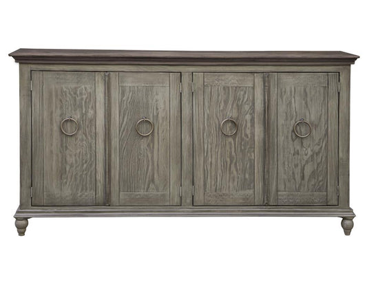 4 Doors Capri Console - Rustic Charm Hand-Distressed Wood