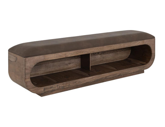 Balam Wooden Bench with Cushioned Seat - Mango & Teak