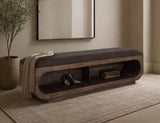 Balam Wooden Bench with Cushioned Seat - Mango & Teak