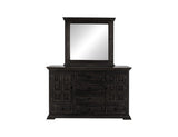Terra Dark Mirror - Elegant Solid Pine Wood with Black Finish