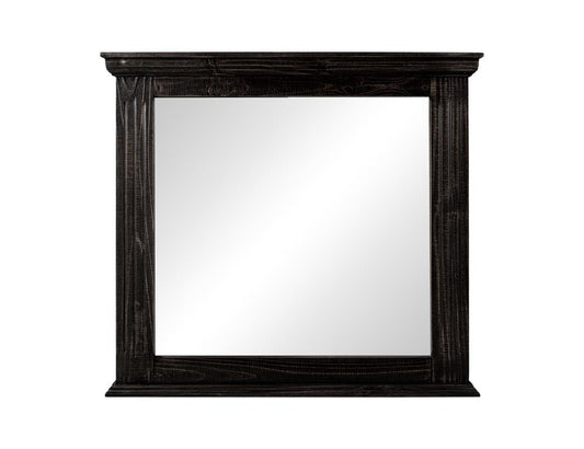 Terra Dark Mirror - Elegant Solid Pine Wood with Black Finish