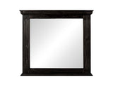 Terra Dark Mirror - Elegant Solid Pine Wood with Black Finish