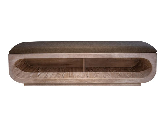 Balam Wooden Bench with Cushioned Seat | Mango & Teak