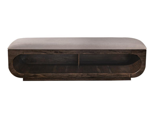 Balam Wooden Bench with Cushioned Seat | Mango & Teak