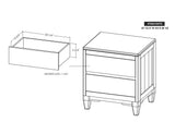 2 Drawer Parota Wood Nightstand - Elegant Bedroom Furniture