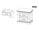 2 Drawer Nightstand - Madeira Collection Premium Wood