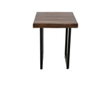 Riverwood Chairside Table | Parota Wood & Black Metal Legs