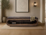 Balam Wooden Bench with Cushioned Seat | Mango & Teak