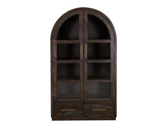 2 Drawer & 2 Glass Door Cabinet - Black Balam Collection