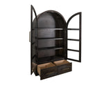 2 Drawer & 2 Glass Door Cabinet - Black Balam Collection