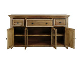 3 Drawer 4 Door Console - Farmhouse Style Solid Pine Wood
