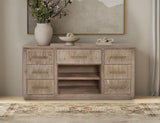 7 Drawer White Balam Console - Handcrafted Mango & Teak Wood