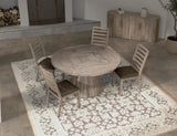 White Balam Round Dining Table | Handcrafted Mango & Teak Wood