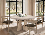 White Teak Wooden Chair - Ivory Melina Wood Dining Chair