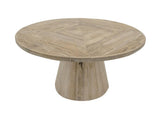 White Balam Round Dining Table | Handcrafted Mango & Teak Wood