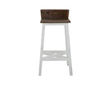 30" Wooden Stool - Pueblo White Rustic Pine Barstool