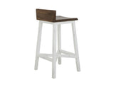 30" Wooden Stool - Pueblo White Rustic Pine Barstool