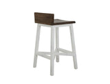 24" Wooden Barstool - Pueblo White Rustic Pine Kitchen Stool