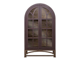 2 Glass Door Cabinet | Mid-Century French Style Obsidian Cabinet