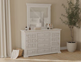 Terra White Mirror - Solid Pine Transitional Design | Distressed Finish