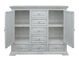 7 Drawer 2 Door Mule Chest - White Distressed Pine Wood