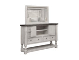6 Drawer 2 Door Farmhouse Dresser | White Pine Wood Storage