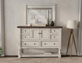 6 Drawer 2 Door Farmhouse Dresser | White Pine Wood Storage