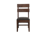 Solid Wood Dining Chair with Faux Leather Seat