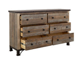 6 Drawer Dresser - Solid Pine Wood Antique Rustic Style