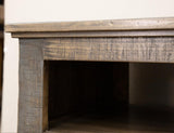 2 Drawer 4 Door 76" TV Stand - Loft Brown Pine Wood Collection
