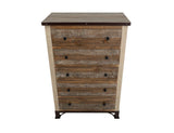 5 Drawer Chest - Solid Pine Antique Rustic Furniture