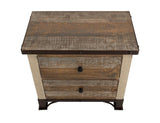 2 Drawer Nightstand | Rustic Antique Pine Wood Design