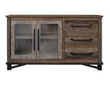 3 Drawer 2 Door Buffet | Loft Brown Pine Wood Collection