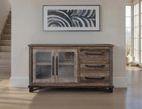 3 Drawer 2 Door Buffet | Loft Brown Pine Wood Collection