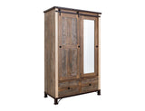 Antique Gentleman Chest with 2 Drawers & Sliding Door | Solid Pine