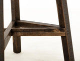 24" Wooden Stool - Hand-Stained Pine Saddle Seat Bar Stool
